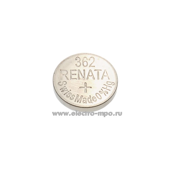С6636. Элемент питания 362 (SR721SW) 1,55В 24мА/ч дисковый серебряно-цинковый (Renata)