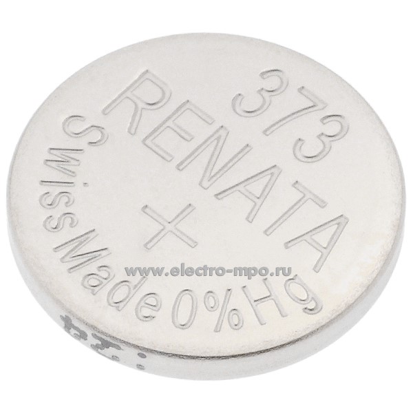 С6634. Элемент питания 373 (SR916SW) 1,55В 29мА/ч дисковый серебряно-цинковый (Renata)