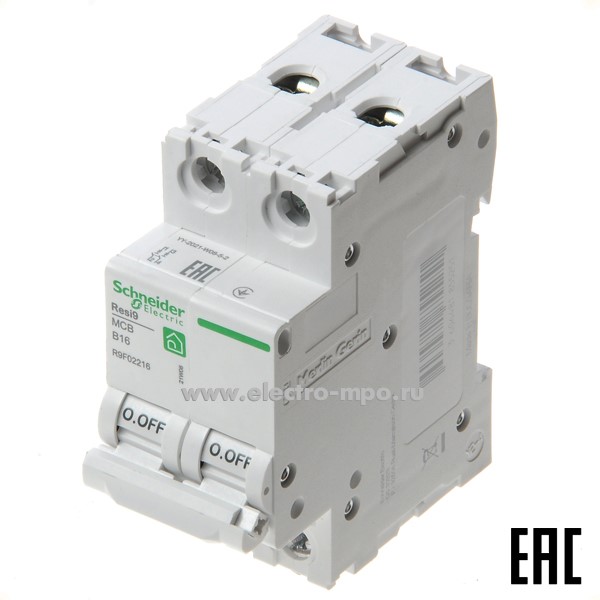 А0753. Автоматический выключатель Resi9 R9F02250 В50А/2п/ 6,0кА на Din-рейку (Schneider Electric)