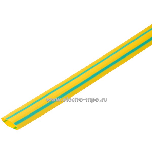 Т3430. Трубка HTD-8 8/4мм термоусаживаемая жёлто-зелёная (Электромонтаж)