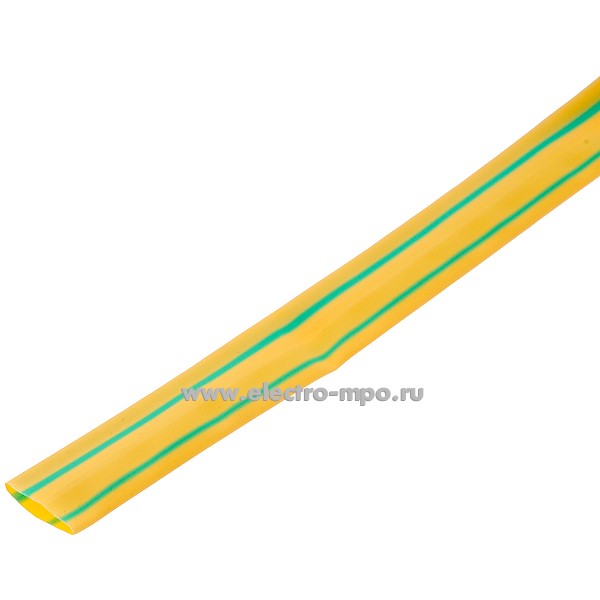 Т3437. Трубка HTD-10 10/5мм термоусаживаемая жёлто-зелёная (Электромонтаж)