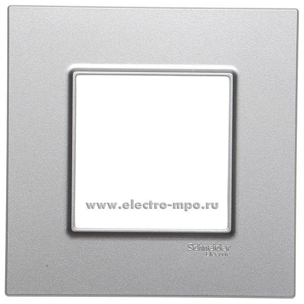 33784. Р3784 Рамка-1 Unica Quadro MGU6.702.55 серебро (Schneider Electric)