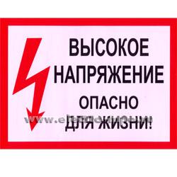 В2802. Плакат C210х280 &quot;Высокое напряжение, опасно для жизни&quot; 210х280мм ПВХ плёнка (Электон Москва)