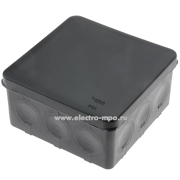 К0517. Коробка IMT352981 распаечная пластиковая с мембранами 100х100х50мм IP66 черная (Systeme Electric)